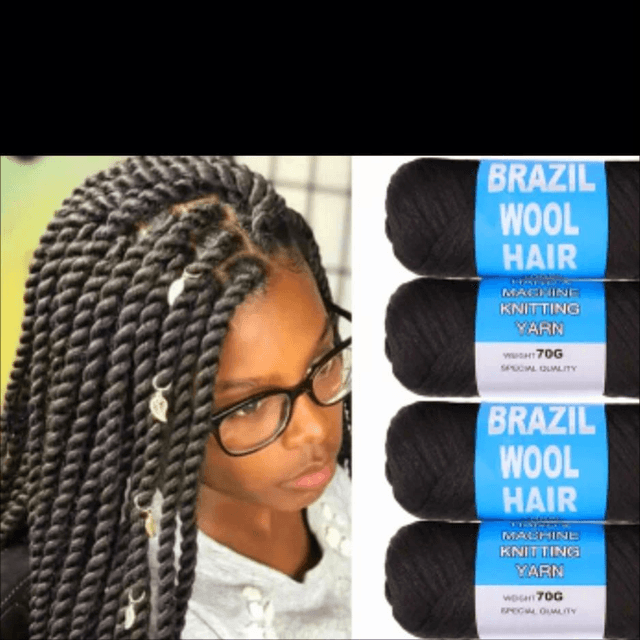 Brazil Wool Hair – 100% Acrylic Knitting Yarn 70g | Braided & Fashion
