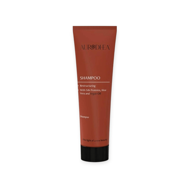 Aurodhea Restructuring Shampoo – Silk Proteins, Aloe Vera & Argan Oil 50ML | Hydration & Smoothing
