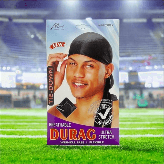 Murry Collection Tie Down Ultra Stretch Durag – Black | Hair Styling & Protection

