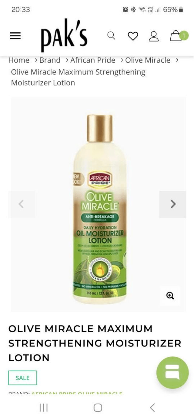 African Pride Olive Miracle Daily Hydration Oil Moisturizer Lotion – 355ML | Haircare & Moisturiser
