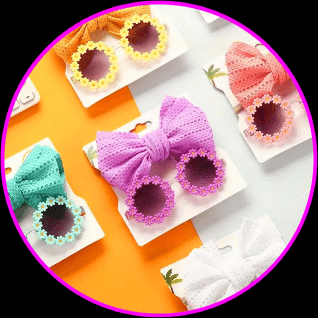 Kids’ Yellow Flower Sunglasses & Large Bow Hair Accessory Set | Fashion & Accessories

