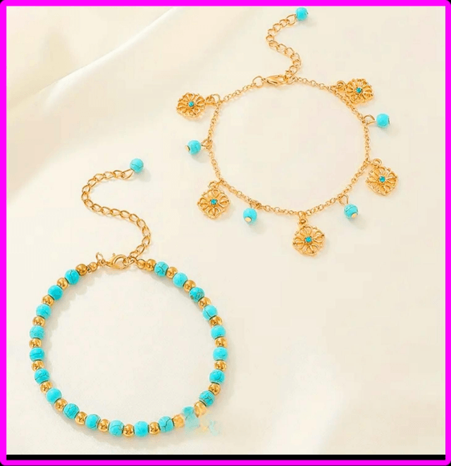 Layered Pearl Anklet Set – Beachy & Elegant | Foot Jewellery


