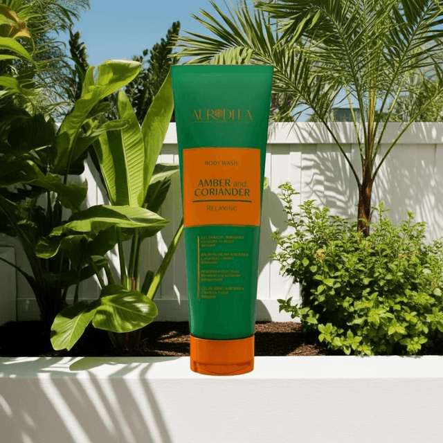 Aurodhea Amber &amp; Coriander Body Wash – 250ML | Relaxing &amp; Gentle Cleansing
